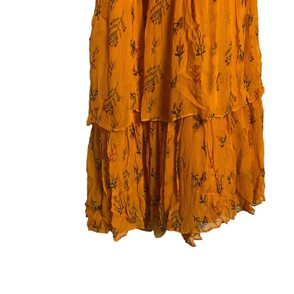 Guapa Anthropologie Orange Pinar Layered Halter Sleeveless Maxi Dress Size 14 - Picture 7 of 12